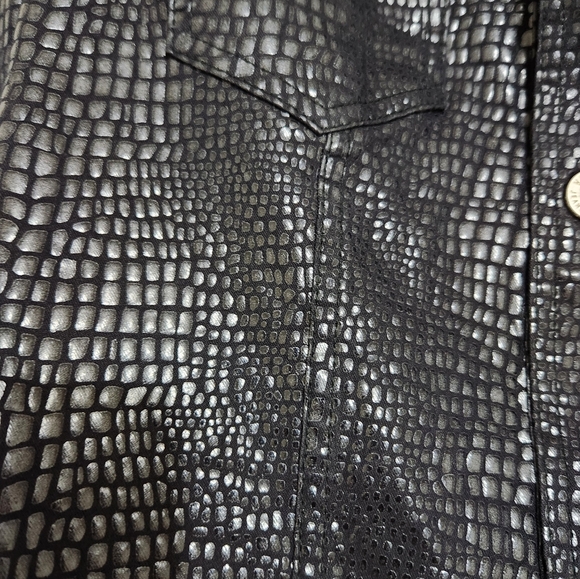 Vintage Versace Jeans Couture Black Snake Print Gothic Jacket Sz XS - Picture 8 of 8